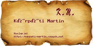Kárpáti Martin névjegykártya
